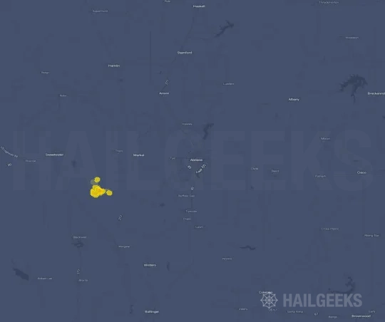 Hail map for Abilene, TX