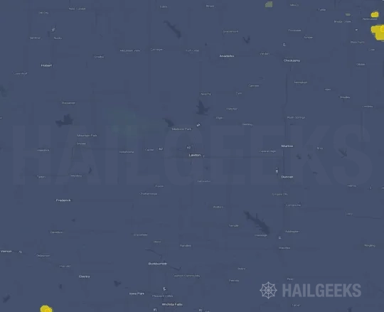Hail map for Lawton, OK