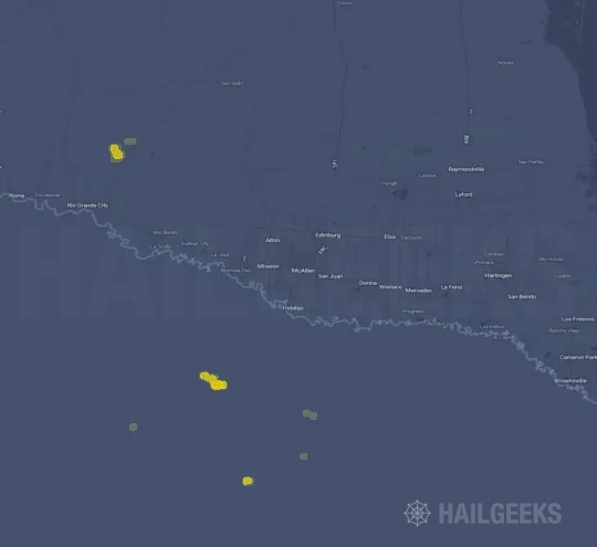 Hail map for McAllen, TX