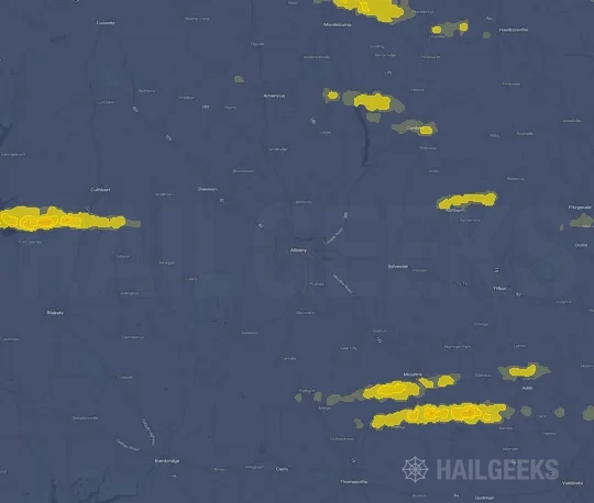 Hail map for Albany, GA