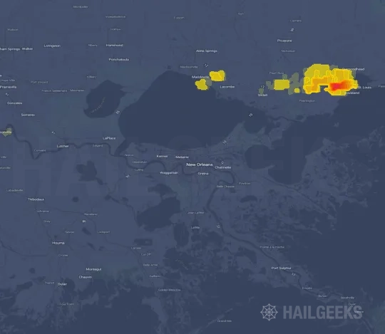 Hail map for New Orleans, LA