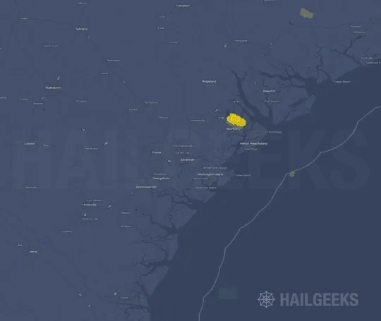 Hail map for Savannah, GA