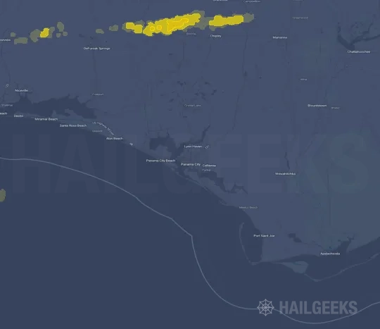 Hail map for Panama City, FL