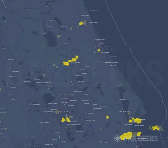 Hail map for Deltona, FL
