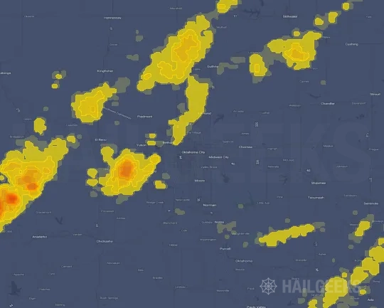 Hail map for Oklahoma City, OK