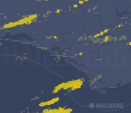 Hail map for Panama City, FL