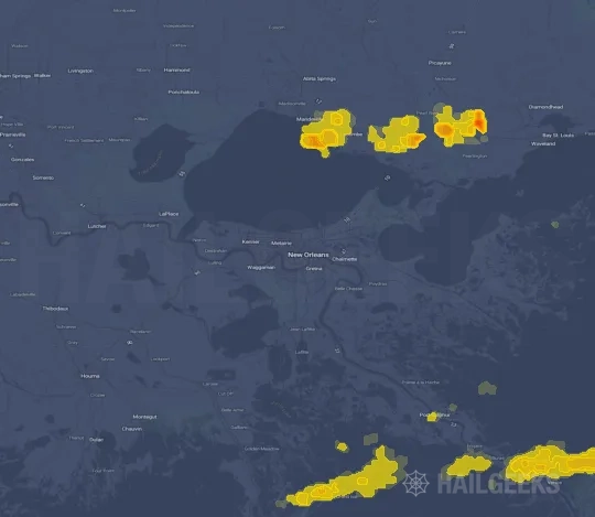 Hail map for New Orleans, LA