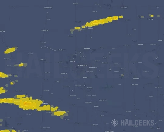 Hail map for Oklahoma City, OK