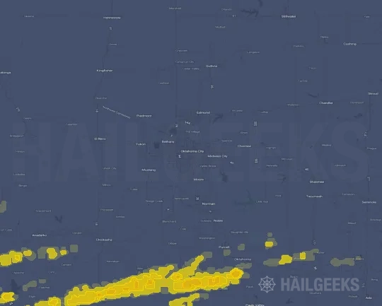 Hail map for Oklahoma City, OK
