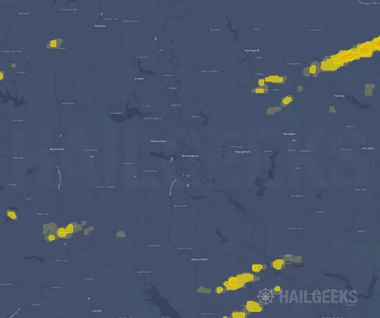 Hail map for Shreveport, LA
