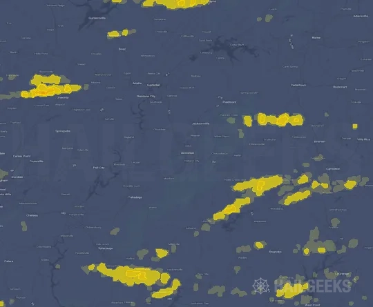 Hail map for Anniston, AL