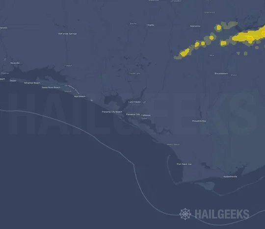 Hail map for Panama City, FL