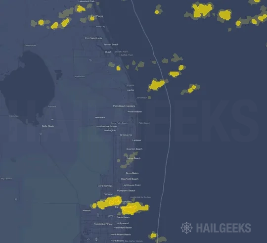 Hail map for West Palm Beach, FL