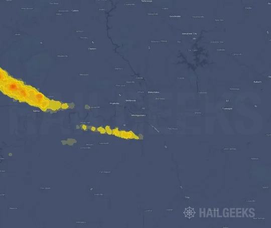 Hail map for Montgomery, AL