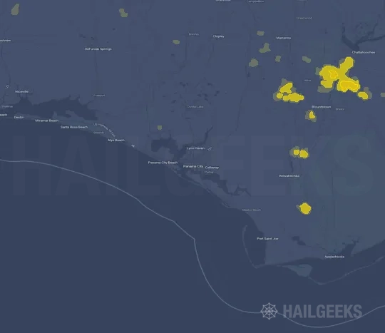 Hail map for Panama City, FL