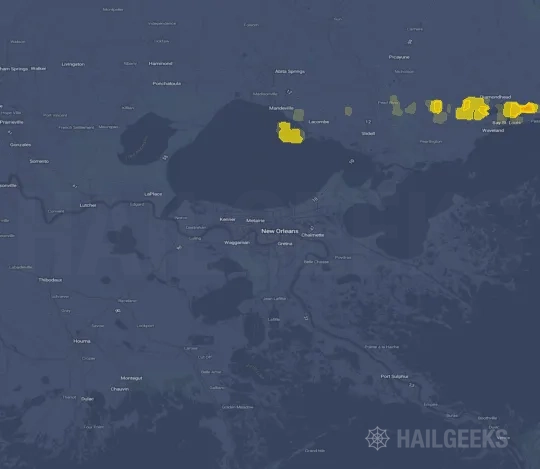 Hail map for New Orleans, LA