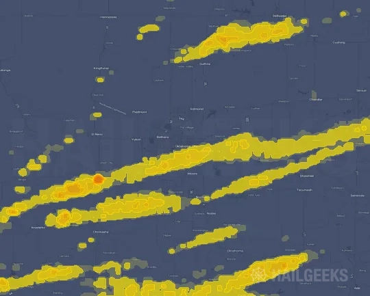 Hail map for Oklahoma City, OK