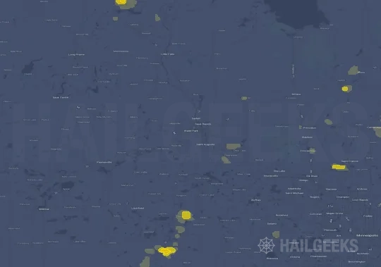 Hail map for St Cloud, MN
