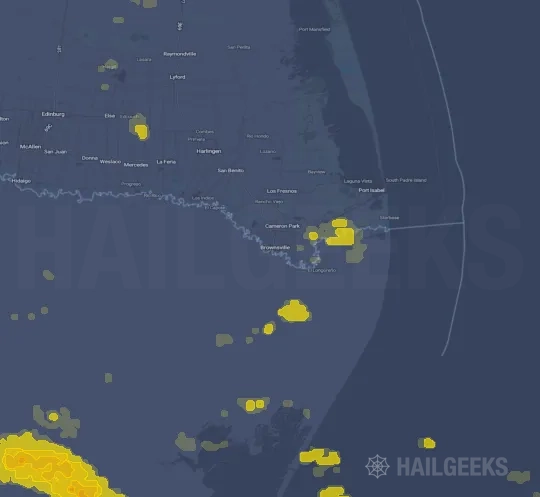 Hail map for Brownsville, TX