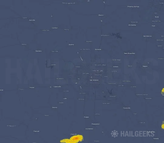 Hail map for San Antonio, TX