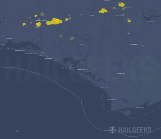 Hail map for Panama City, FL