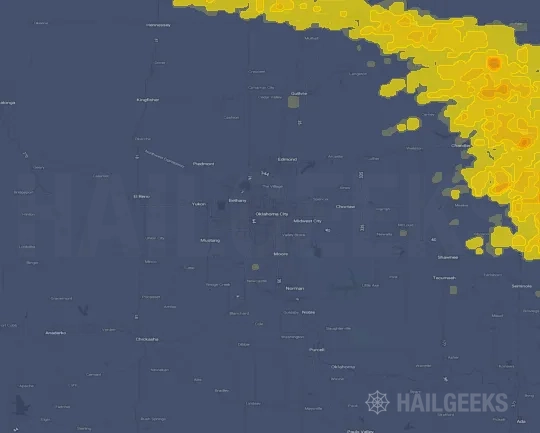 Hail map for Oklahoma City, OK