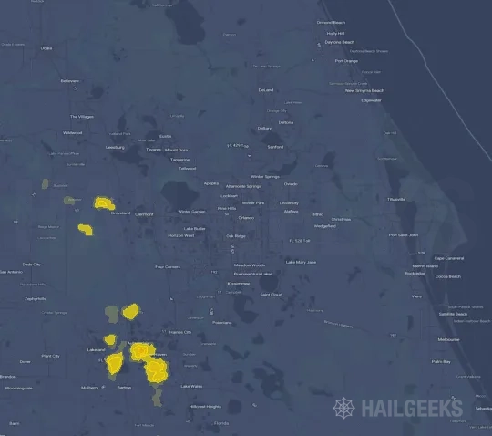 Hail map for Orlando, FL on Apr 30, 2022