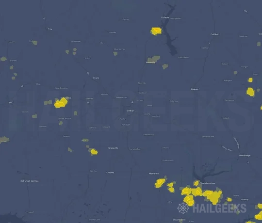 Hail map for Dothan, AL