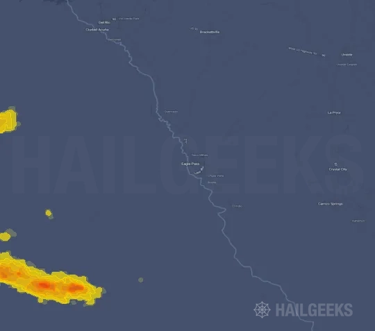 Hail map for Eagle Pass, TX on May 3, 2022