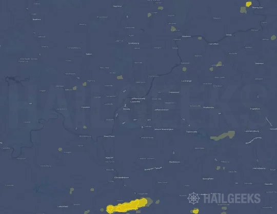 Hail map for Louisville, KY