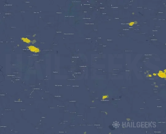 Hail map for Fayetteville, NC