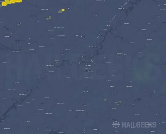 Hail map for Chattanooga, TN