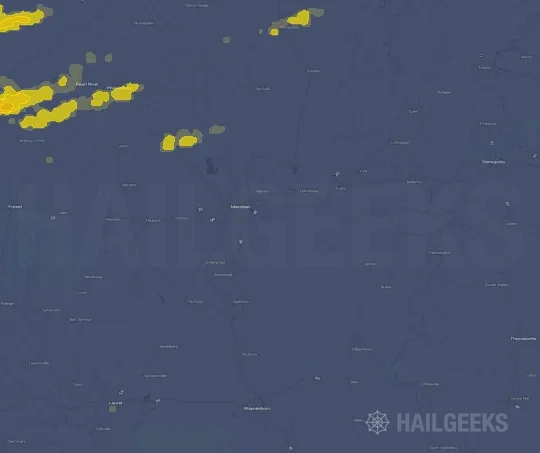 Hail map for Meridian, MS