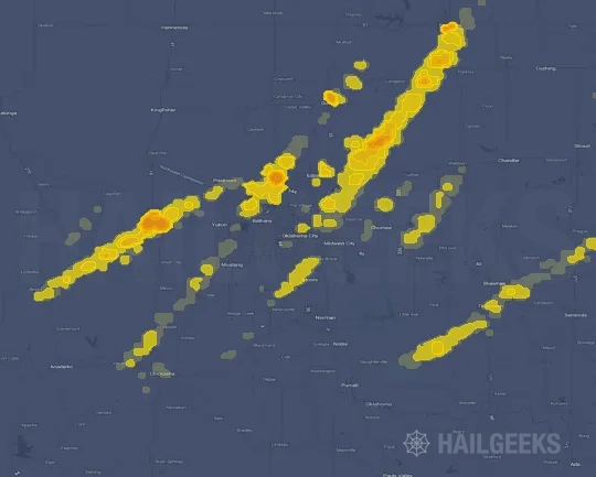 Hail map for Oklahoma City, OK