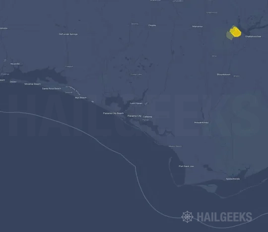 Hail map for Panama City, FL