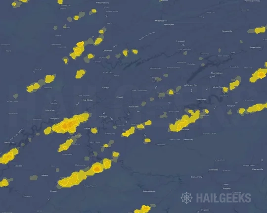 Hail map for Knoxville, TN