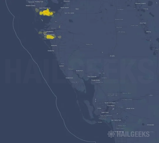 Hail map for North Port, FL