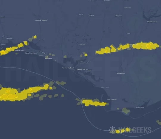 Hail map for Panama City, FL