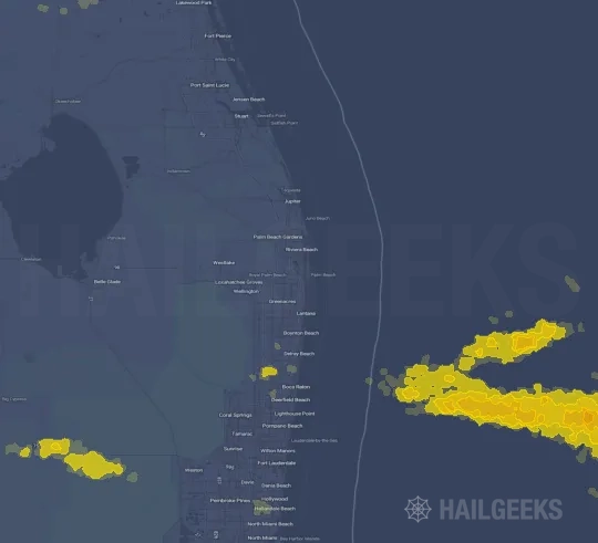 Hail map for West Palm Beach, FL