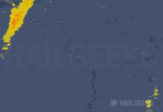 Hail map for Bismarck, ND