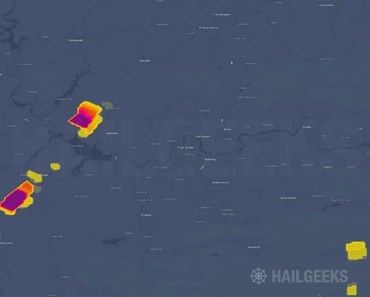Hail map for Fort Smith, AR