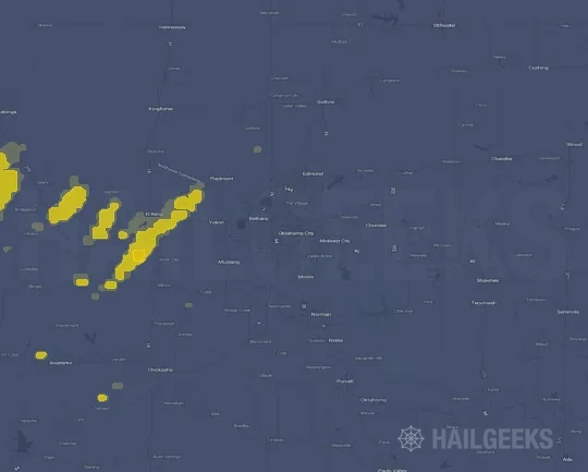 Hail map for Oklahoma City, OK