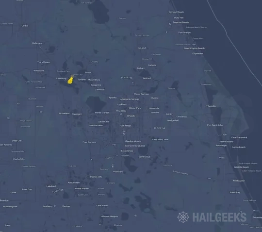 Hail map for Orlando, FL on May 12, 2022