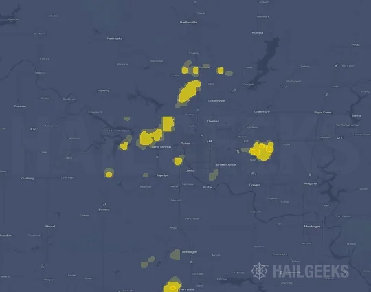 Hail map for Tulsa, OK