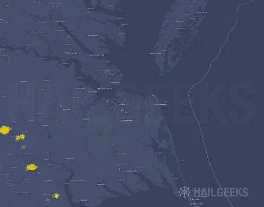 Hail map for Norfolk, VA