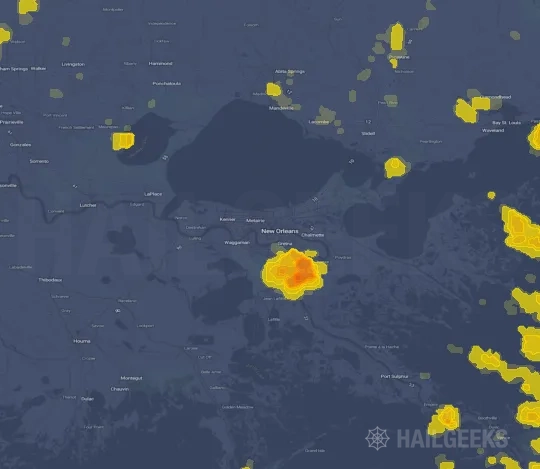 Hail map for New Orleans, LA