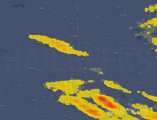 Hail map for Salina, KS