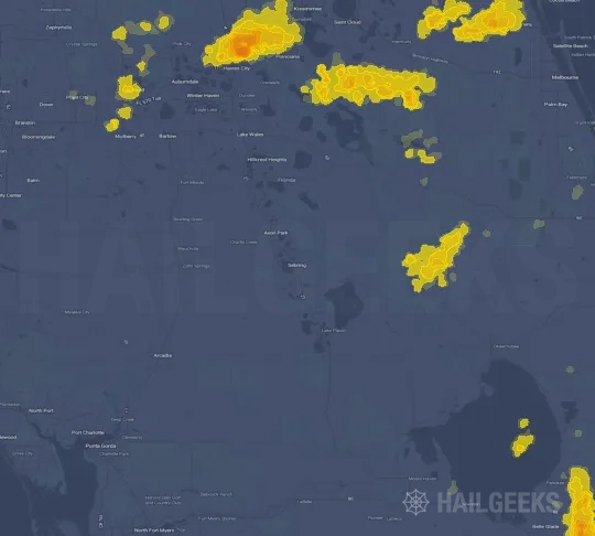 Hail map for Sebring, FL
