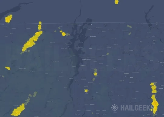 Hail map for Burlington, VT