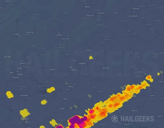 Hail map for Lynchburg, VA